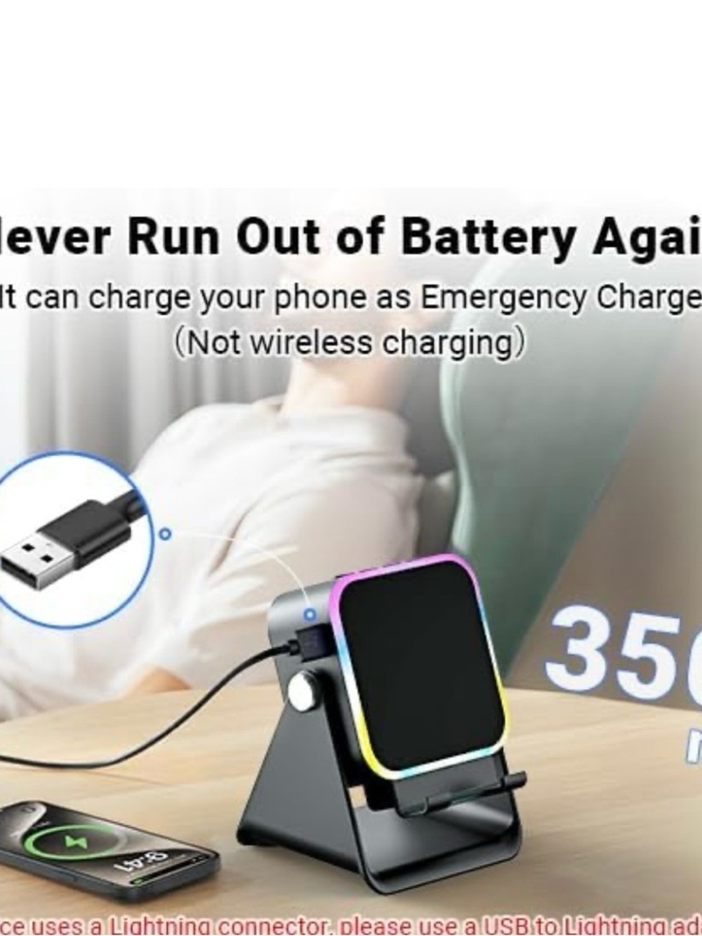 Induction Speaker With Phone Stand 5 In 1 Wireless Bluetooth Audio  WI-FI, Black - Picture 6 of 16